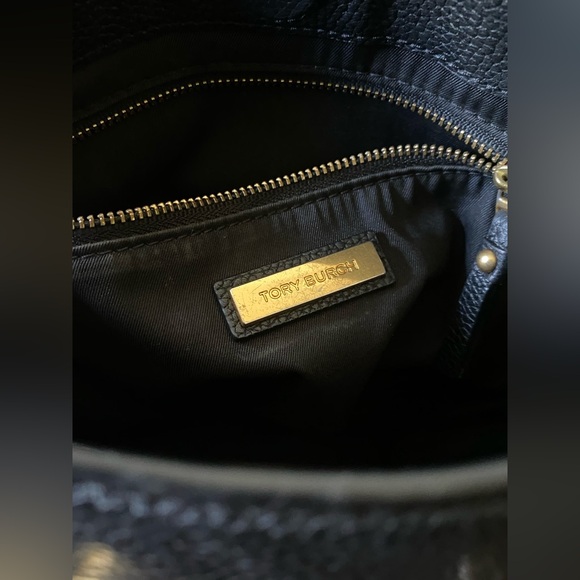 Tory Burch Carson Swingpack Black Leather Gold Chain Strap Adjustable beautiful😍 - Picture 7 of 14